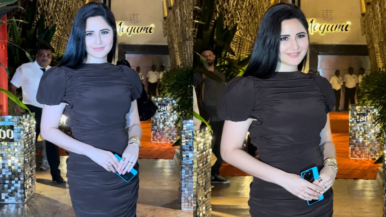 Katrina Kaif effortlessly slays the Color of the Year, Mocha Mousse, in a stunning ruched dress worth Rs 1,98,100