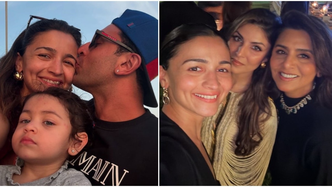 Ranbir Kapoor plants a kiss on Alia Bhatt's cheeks as Raha adores them; actress' New Year dump brings all the warmth you need this winter