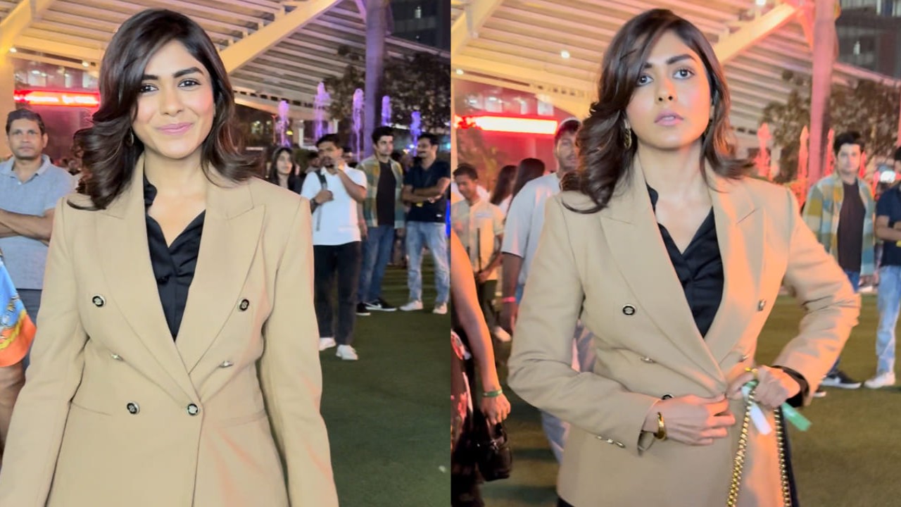 Mrunal Thakur’s beige blazer and pants combo is the perfect day-to-night outfit 