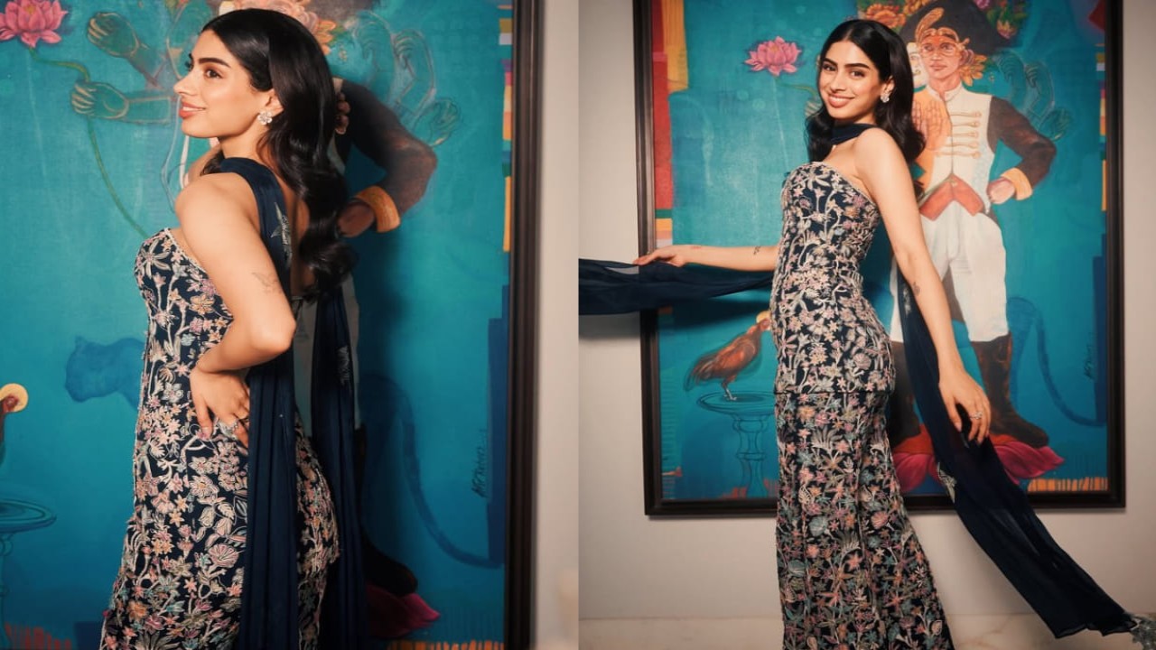 Khushi Kapoor serves desi girl vibes with a twist in a stunning blue sharara set 