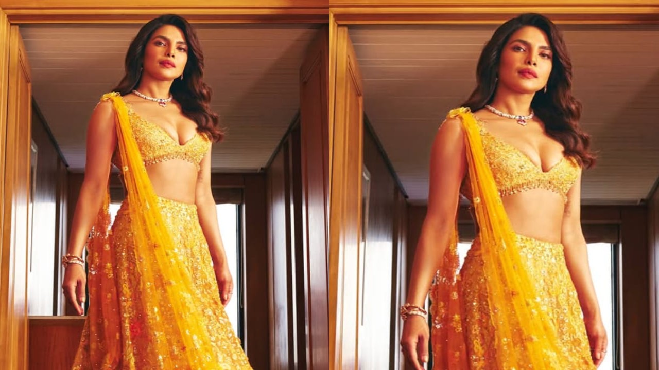 Throwback: When Priyanka Chopra rocked Tarun Tahiliani’s yellow lehenga at Ambani wedding 