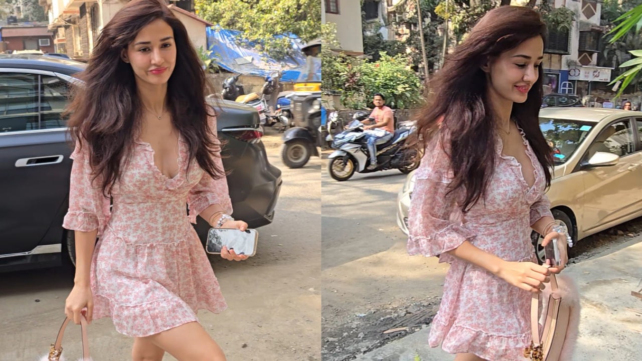 Disha Patani’s pink floral dress paired with a ₹2.68L Fendi fur bag brings the ultimate spring vibes to winter.