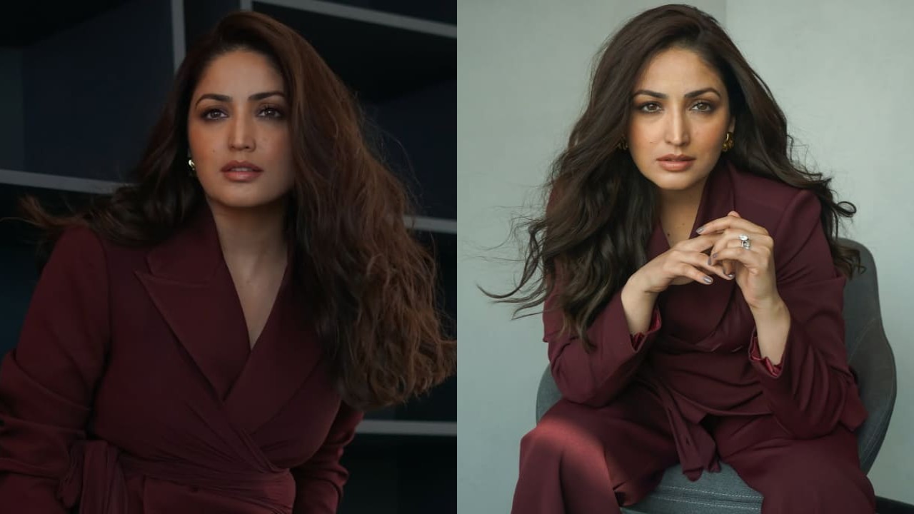 Yami exudes CEO vibes in Rs 28,800 wine-color pantsuit, it's both classy and bossy