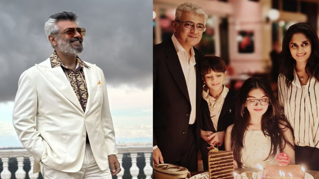 Ajith Kumar poses for rare family picture on his daughter Anoushka’s birthday celebration