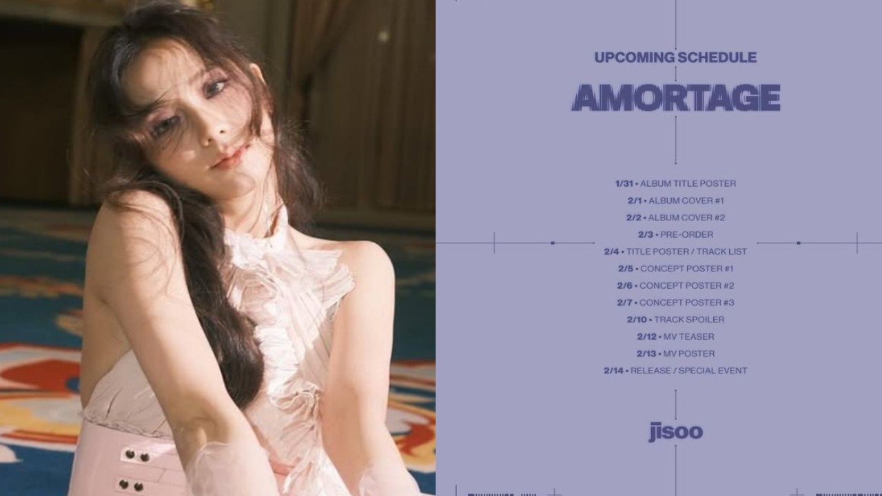 Jisoo: courtesy of Jisoo's Instagram, AMORTAGE schedule: courtesy of Jisoo's Instagram