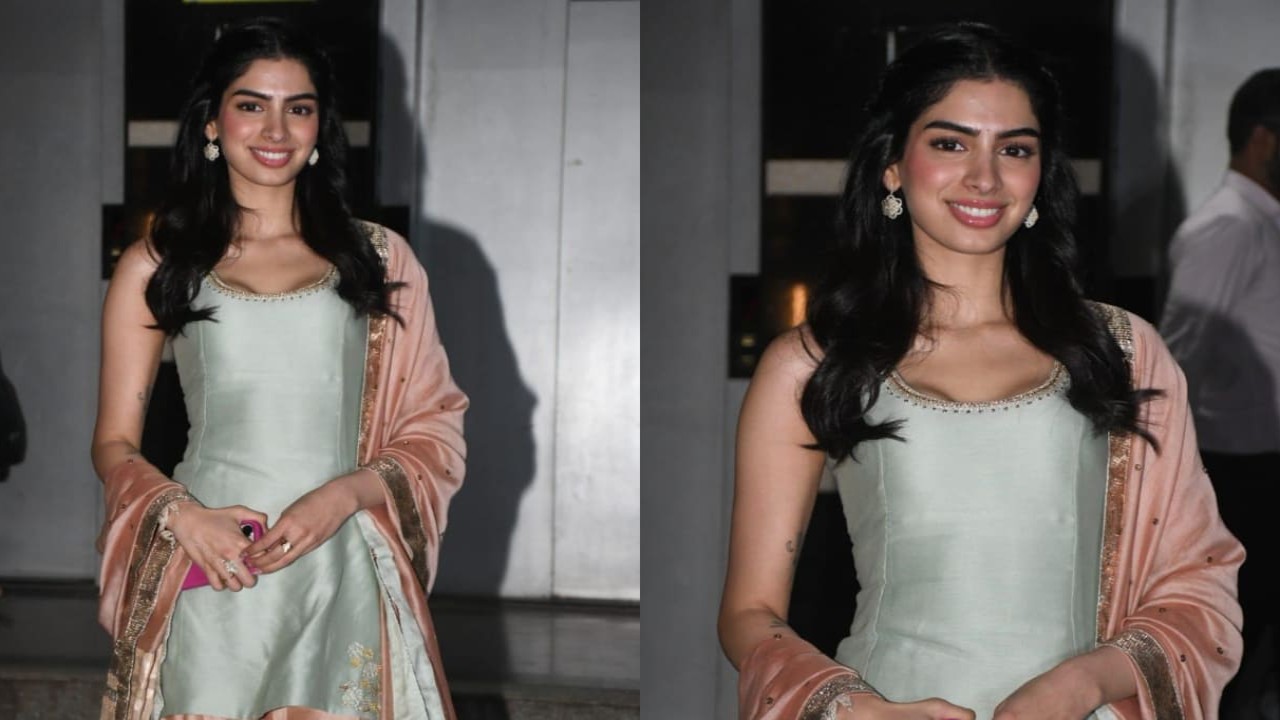 Khushi Kapoor serves desi kudi energy with her kurta-palazzo set styled with jootis