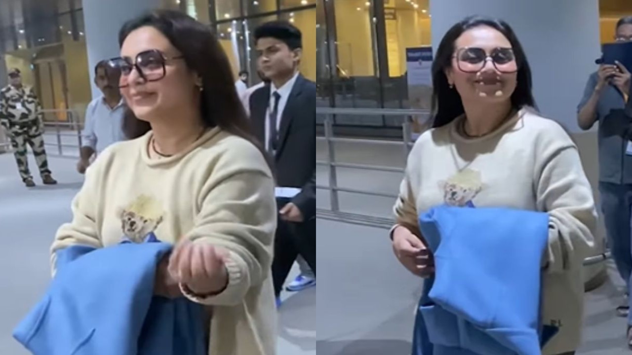 Rani Mukerji treats netizens with rare airport appearance; fans express their excitement to see her 'after so long': WATCH