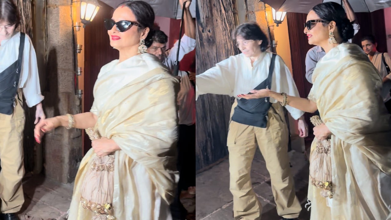 Rekha, the embodiment of grace and sophistication, once again mesmerized us all with her stunning white silk saree.