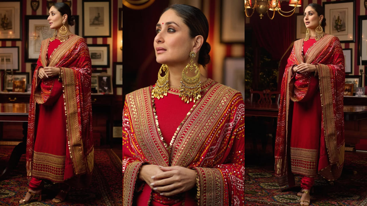 Kareena Kapoor in bandhani dupatta