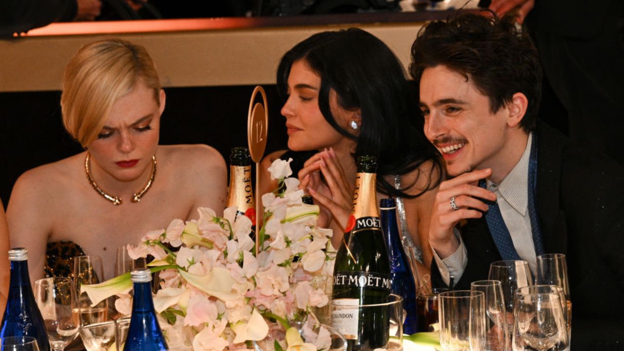 Timothée Chalamet and Kylie Jenner (via Getty Images)