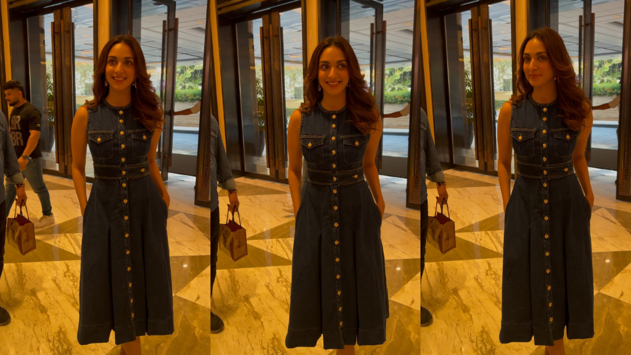 Kiara Advani creates a flawless day-to-night look, styling her denim dress with statement accessories