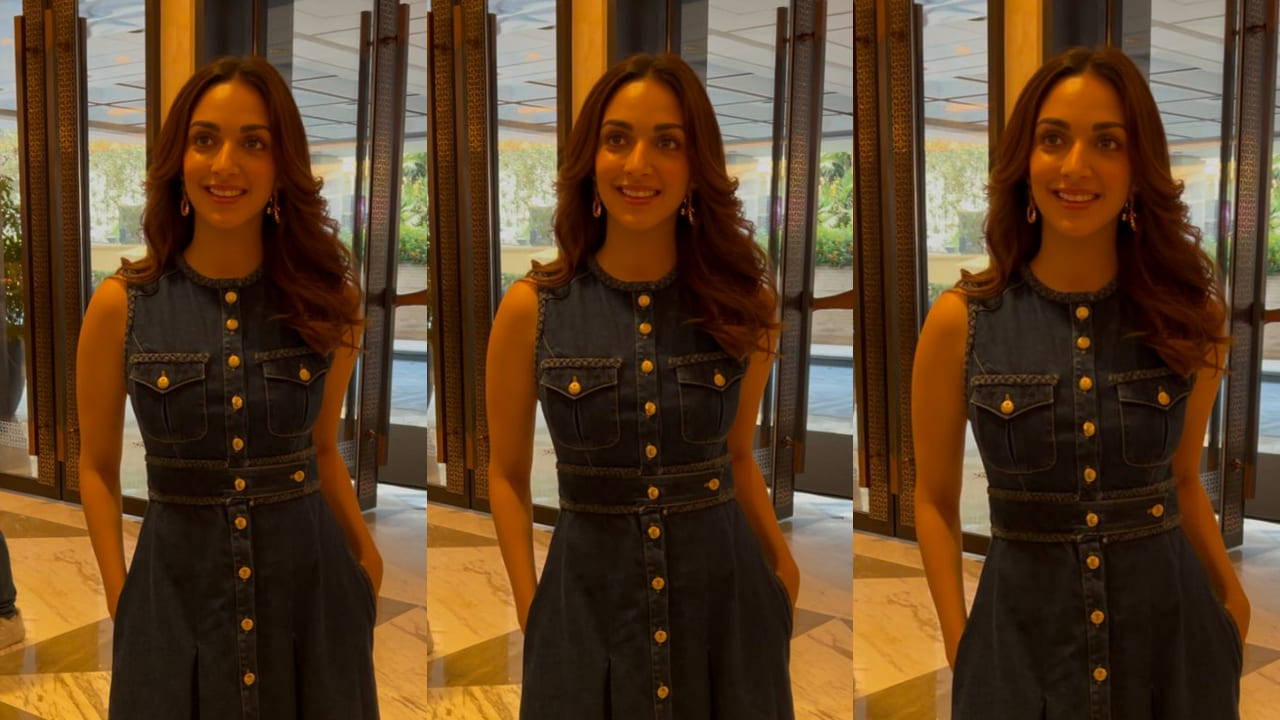 Kiara Advani creates a flawless day-to-night look, styling her denim dress with statement accessories