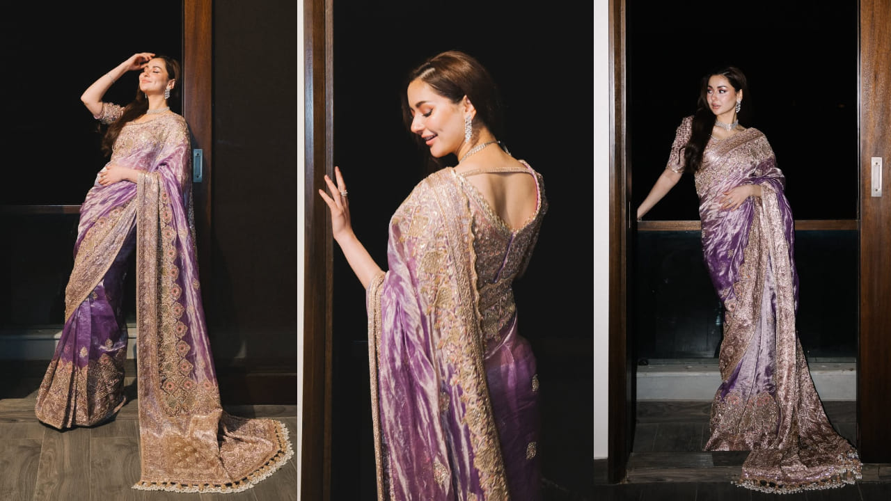 Hania Aamir turns into desi mermaid in Rs 3,95,000 lavender saree by Manish Malhotra 