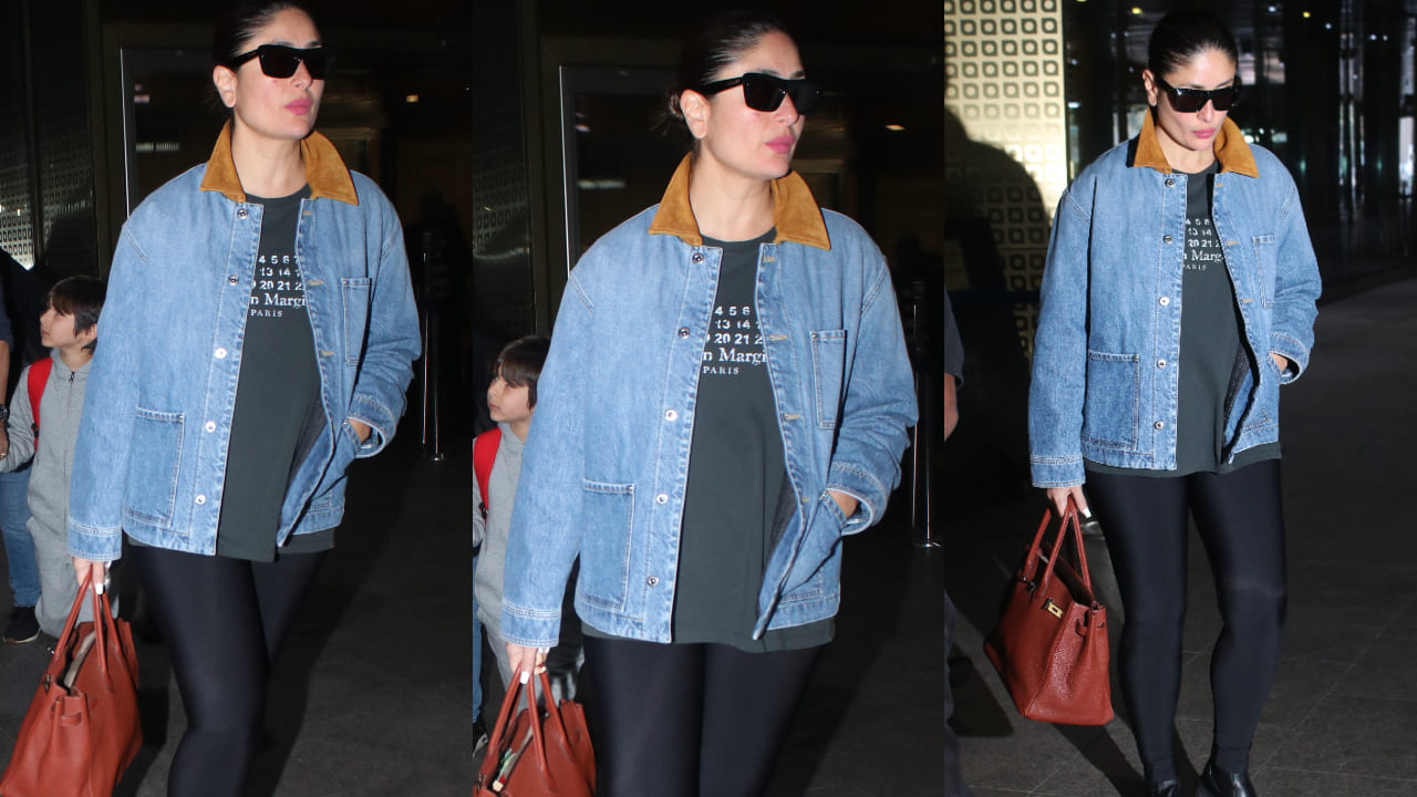 Kareena Kapoor notches up her layering game in a denim jacket and black skinny pants