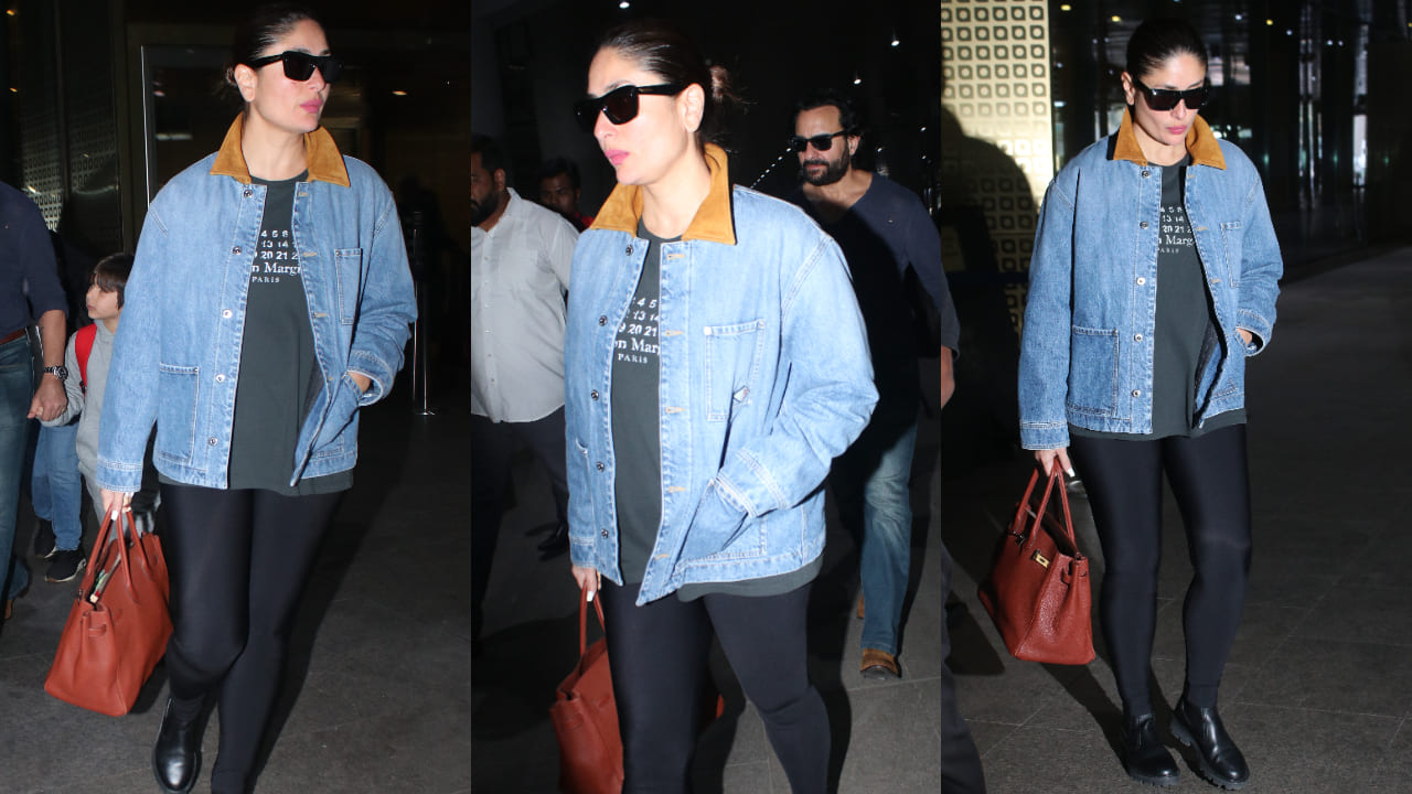 Kareena Kapoor notches up her layering game in a denim jacket and black skinny pants