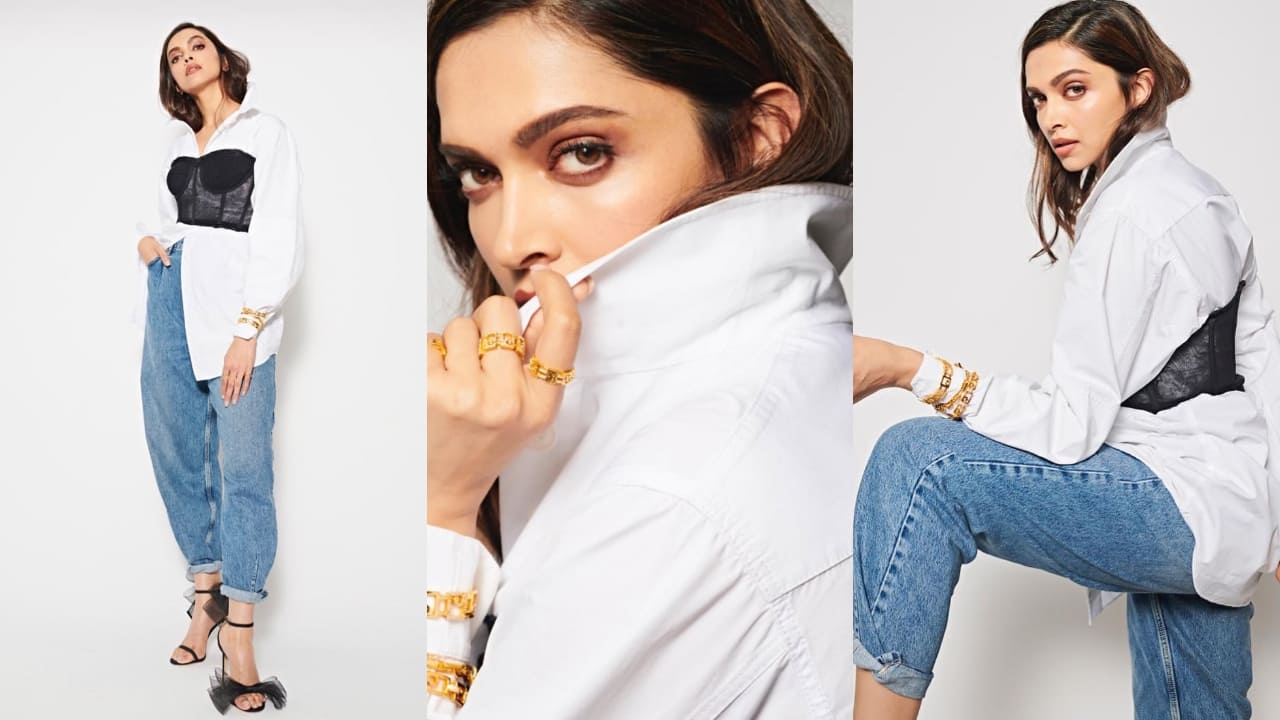  A look back at Deepika Padukone’s viral moment pairing a corset with a button-down shirt 