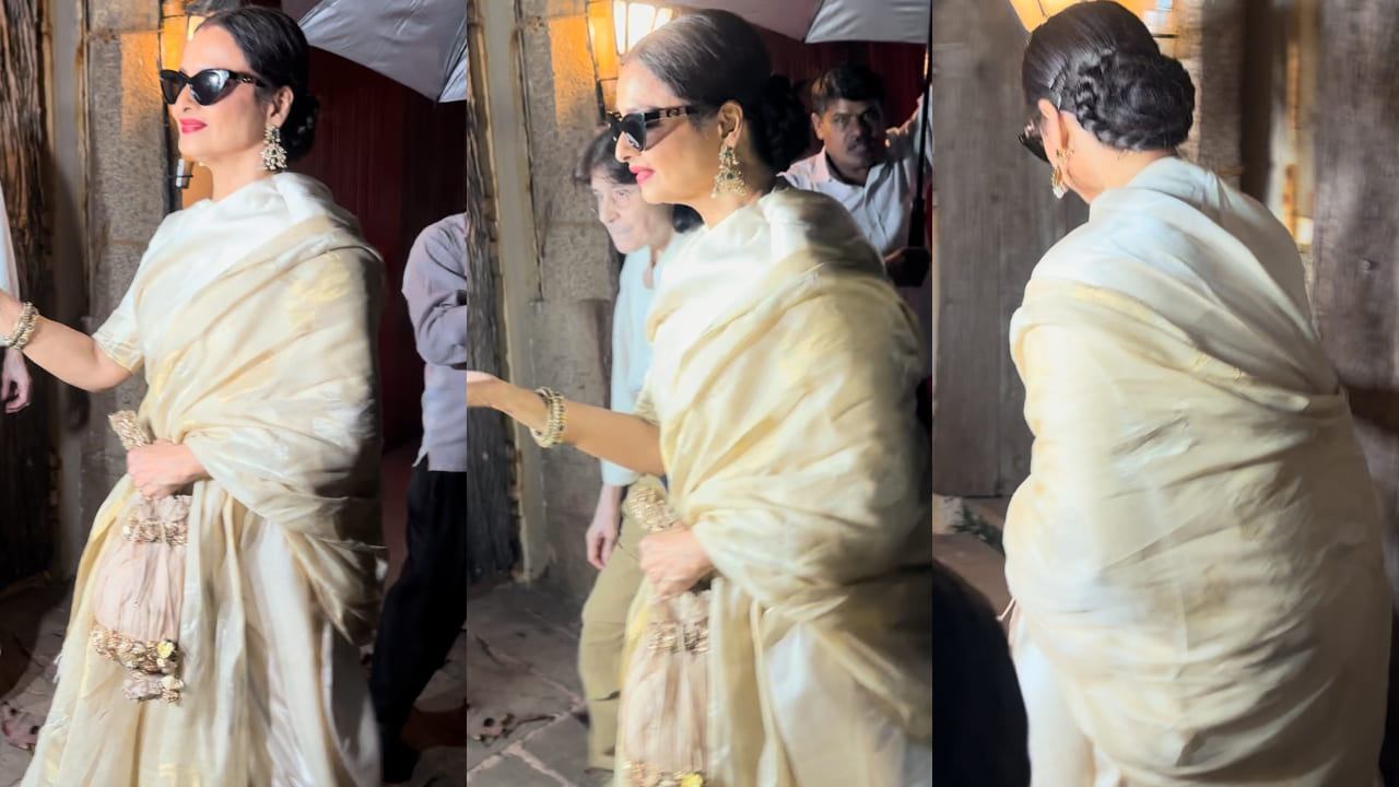 Rekha, the embodiment of grace and sophistication, once again mesmerized us all with her stunning white silk saree.