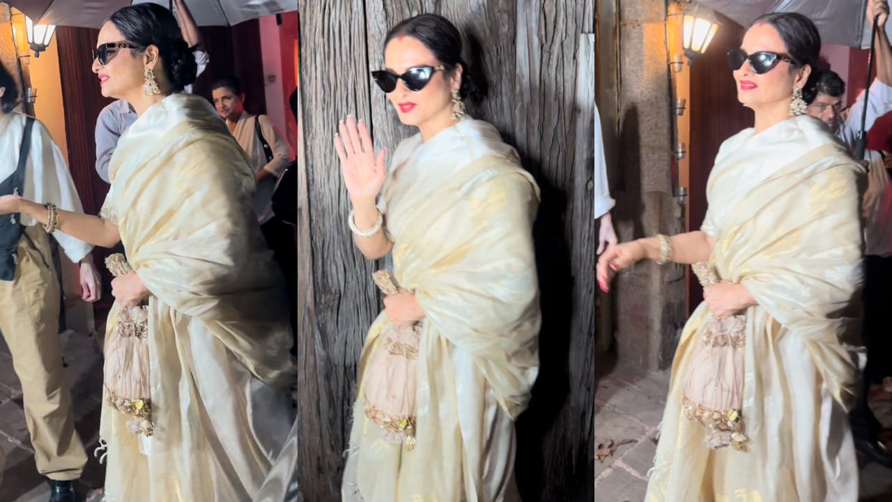 Rekha, the embodiment of grace and sophistication, once again mesmerized us all with her stunning white silk saree.