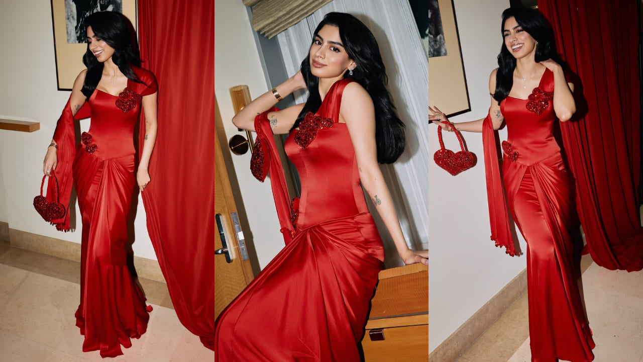 Khushi Kapoor's red corset saree is the perfect look to pin for Valentine’s Day 