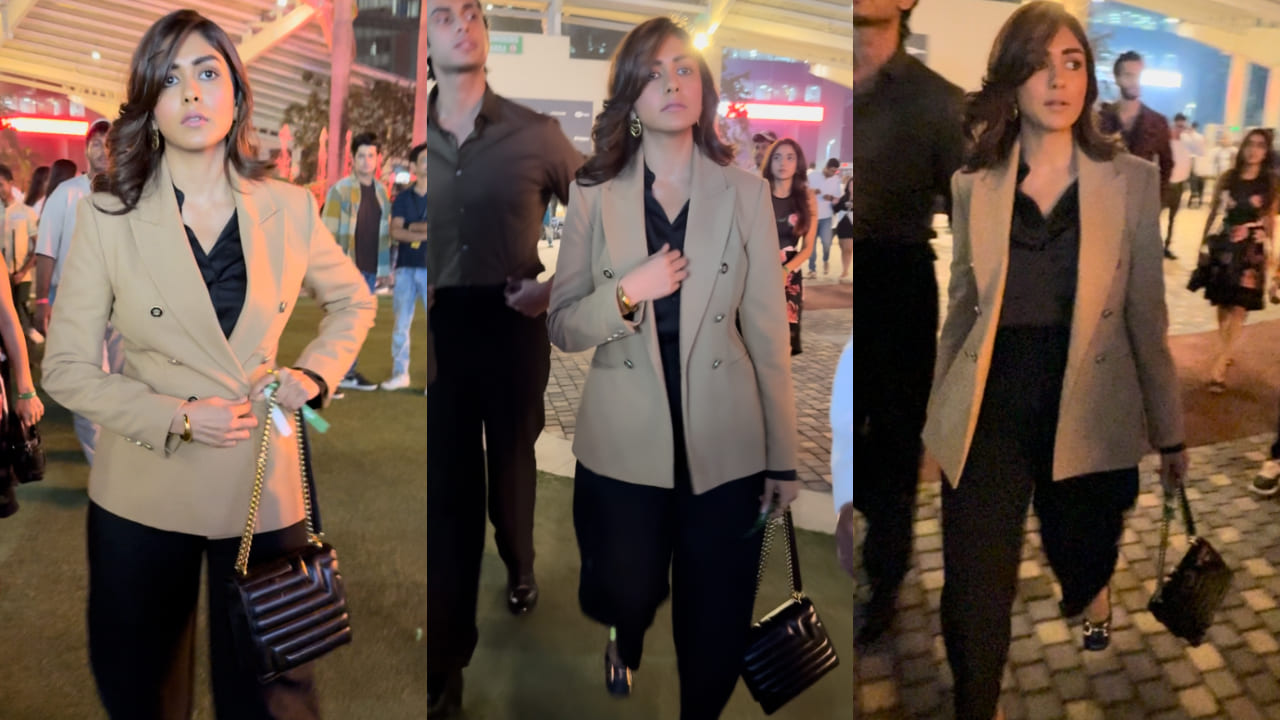 Mrunal Thakur’s beige blazer and pants combo is the perfect day-to-night outfit 