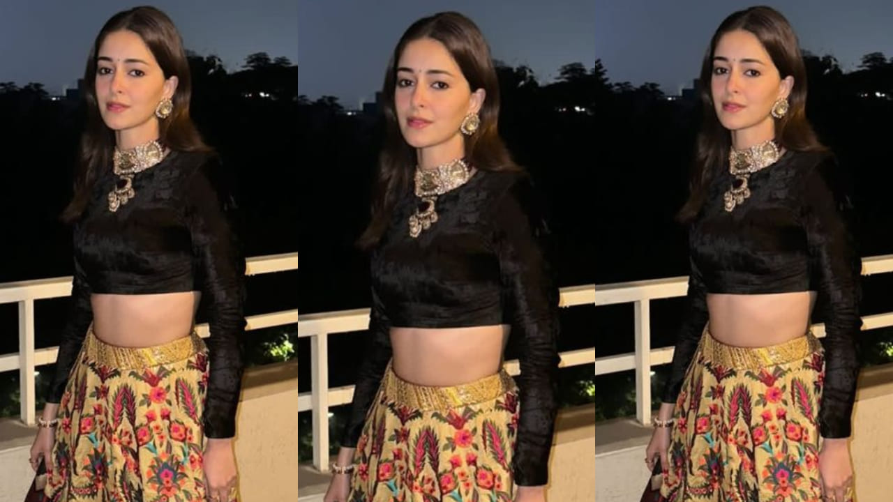 Ananya Panday exudes ethnic glam in Rimple & Harpreet’s earthly gold suzani lehenga and custom black blouse 