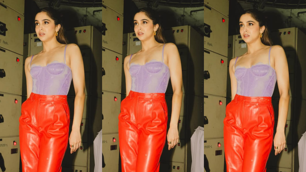 Throwback: Sharvari pulled off color-blocking trend with corset-style lavender top and red leather pants, it looked absolute fire; take cues 