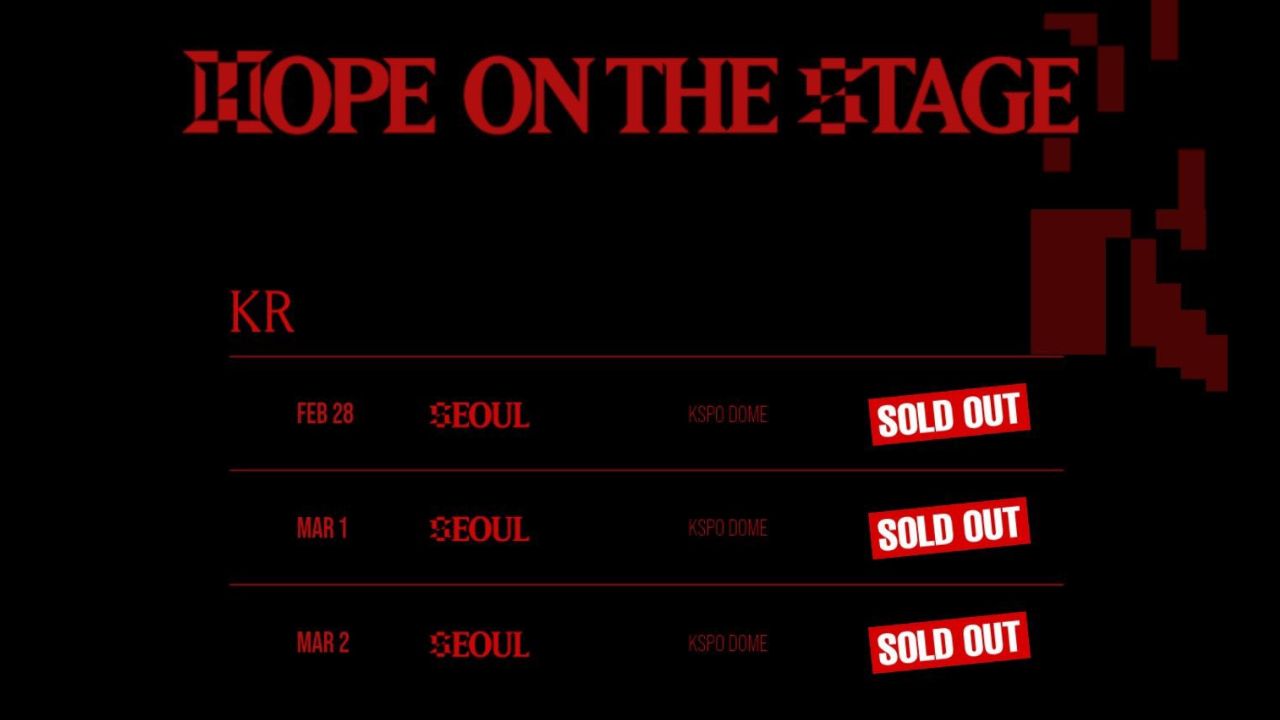 HOPE ON THE STAGE Seoul concert sold out