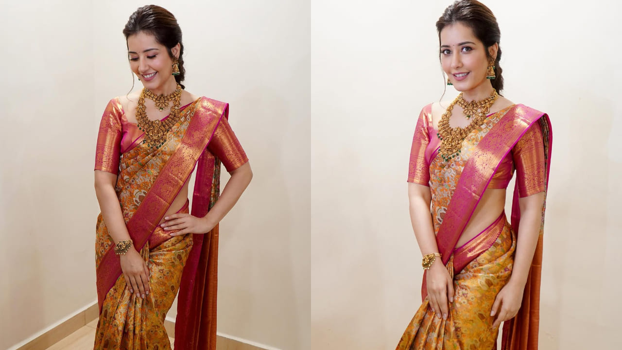 Raashi Khanna in temple jewelery