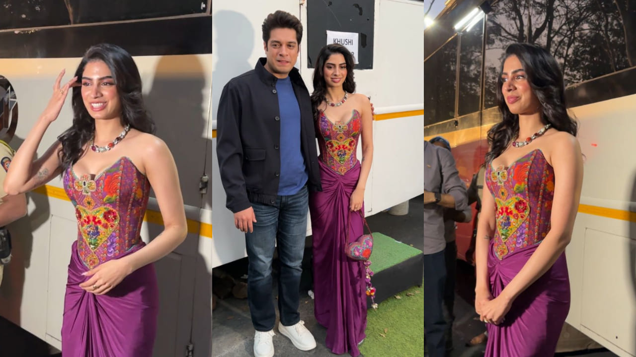 Khushi Kapoor just set traditional fashion bar high as she pairs her custom Torani corset with draped skirt 