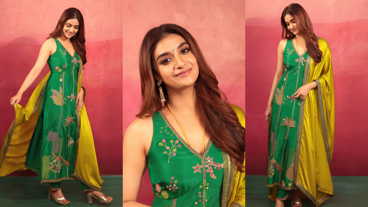 Keerthy Suresh's green kurta set worth Rs 45,800 is perfect for your wedding mood board