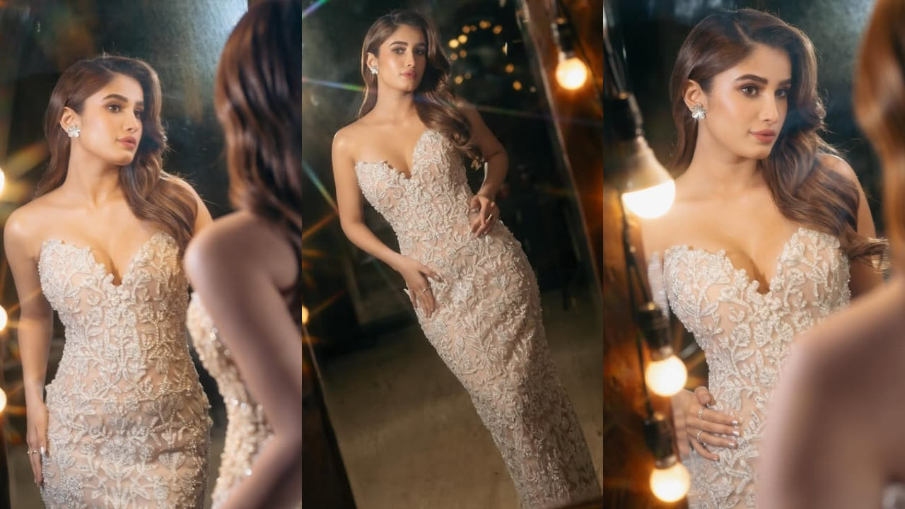 Rasha Thadani looks straight out of a fairytale in a Manish Malhotra white strapless gown 