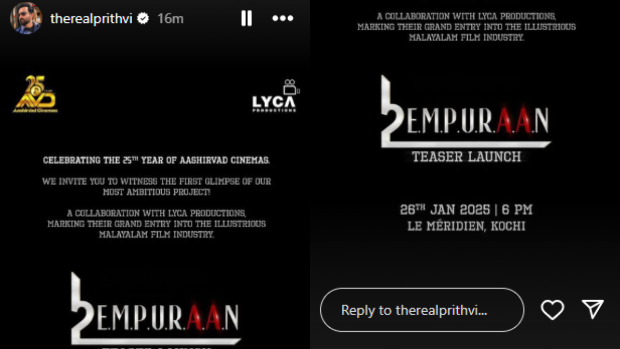 L2: Empuraan teaser launch (PC: Prithviraj Sukumaran, IG)