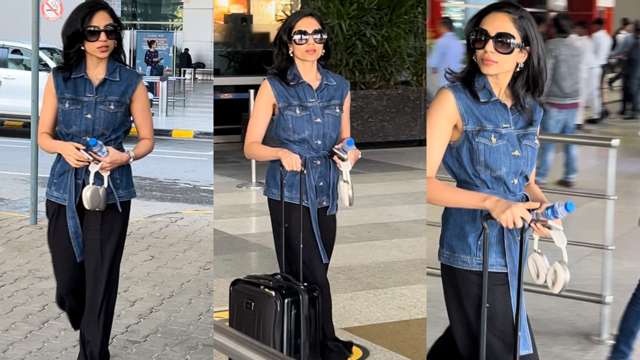 Sobhita Dhulipala gives a sassy twist to airport fashion in denim top and black pants 