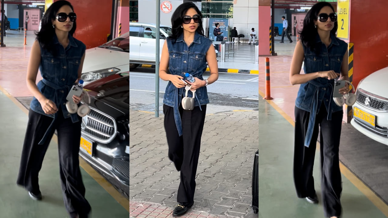 Sobhita Dhulipala gives a sassy twist to airport fashion in denim top and black pants 