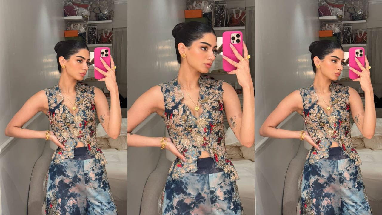 Khushi Kapoor’s look in Rs 1,45,000 blue waistcoat and trousers showcases serious fashion moves 