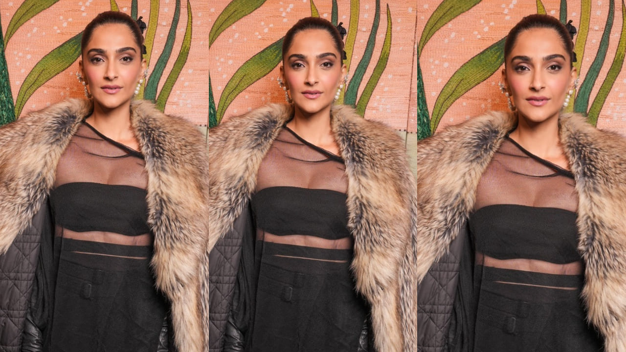 Sonam Kapoor adds extra dose of allure at Paris Fashion Week in Dior’s Spring-Summer 2025 sheer dress layered with faux fur coat