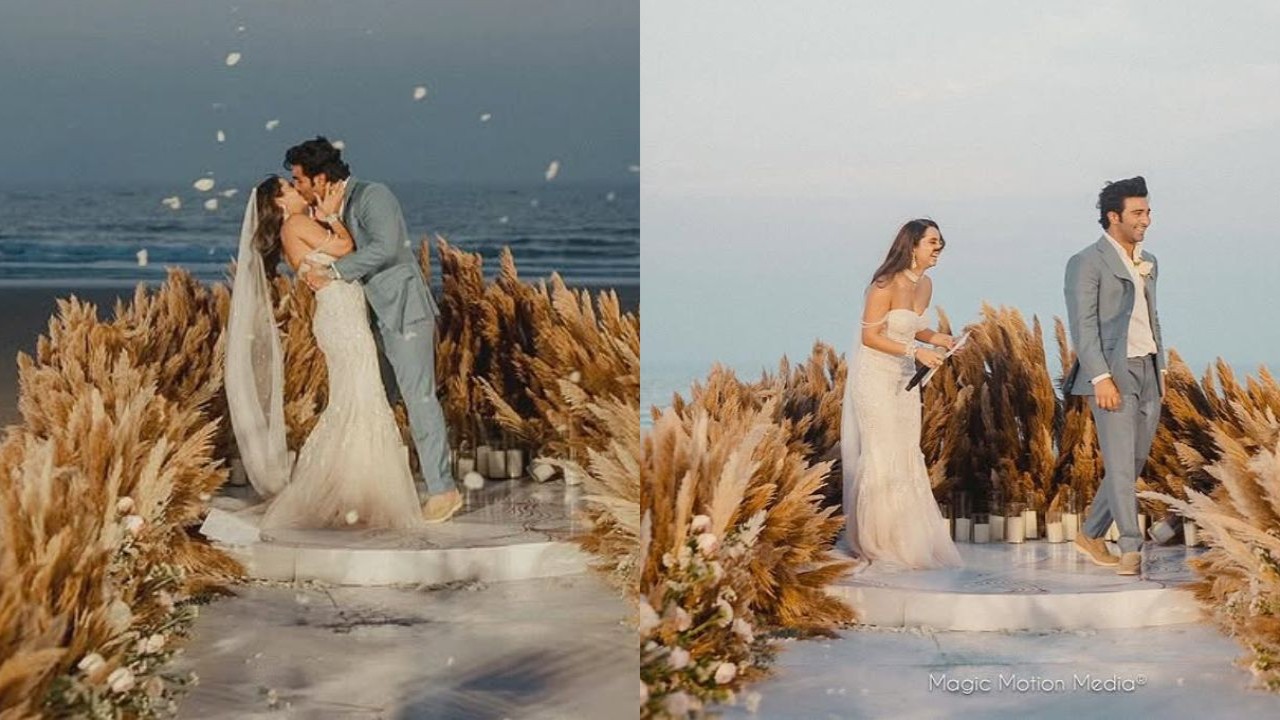 Aadar Jain and Alekha Advani drop dreamy PICS from their white wedding in Goa and it's pure bliss; netizens shower love