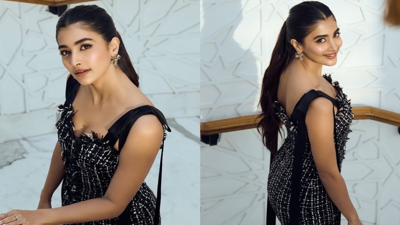 Pooja Hegde’s Rs 1.19L black tweed for Deva promotions dress is way too good to be basic