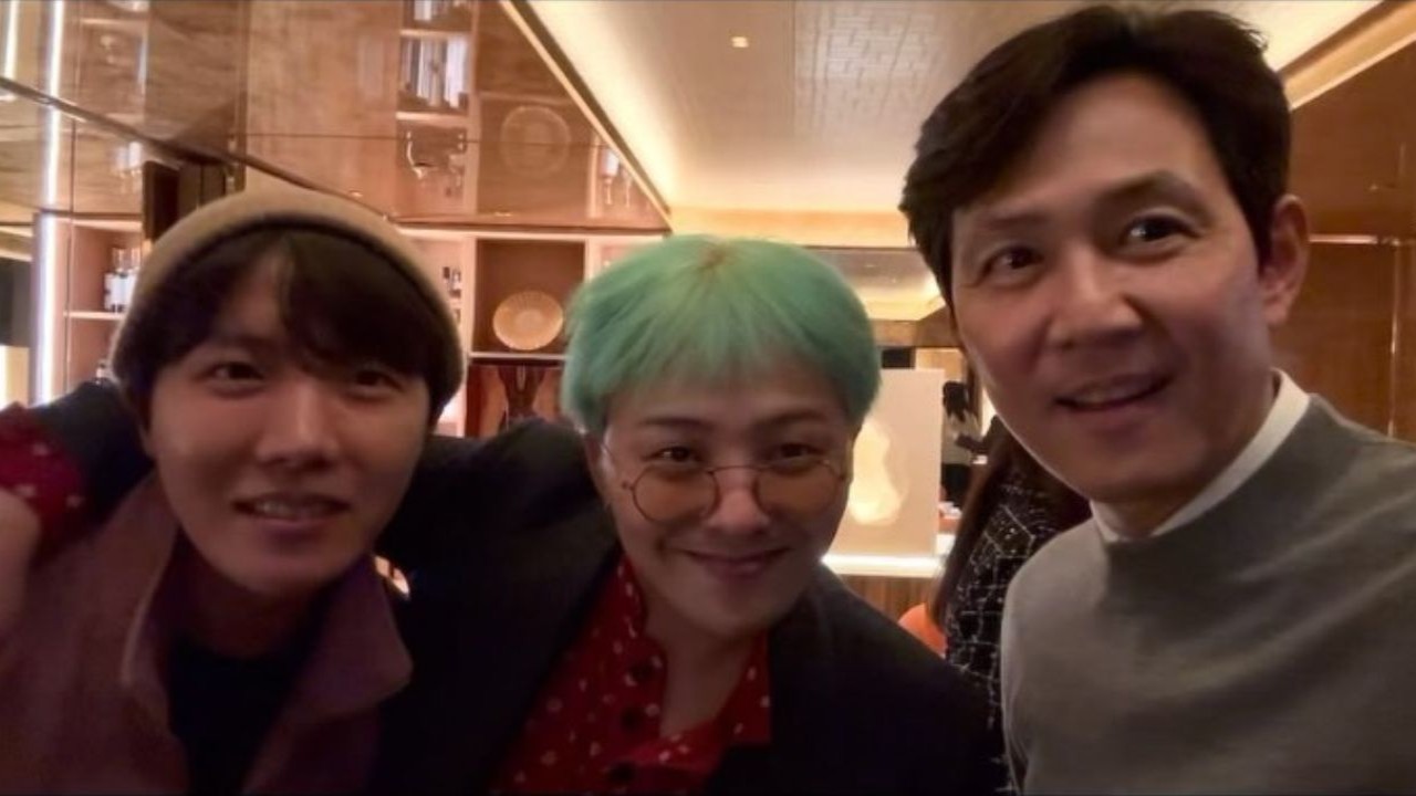 (from left) J-Hope, G-Dragon and Lee Jung Jae: courtesy of Lee Jung Jae's Instagram