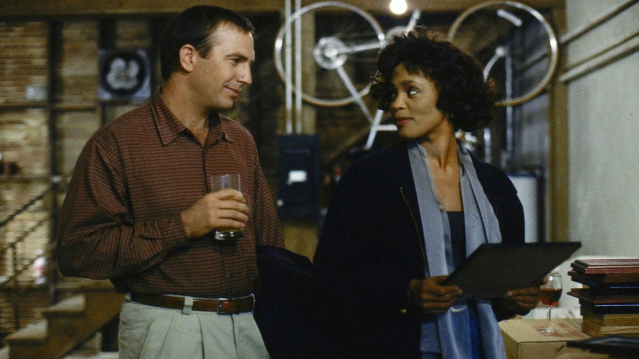 Kevin Costner and Whitney Houston in The Bodyguard (CC: IMDb)