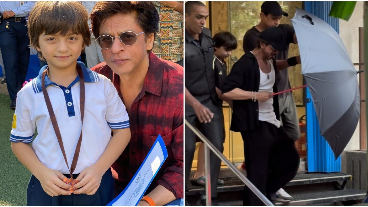 Shah Rukh Khan holding umbrella on outing with son AbRam will instantly brighten your mood; don't miss their twinning outfits: WATCH