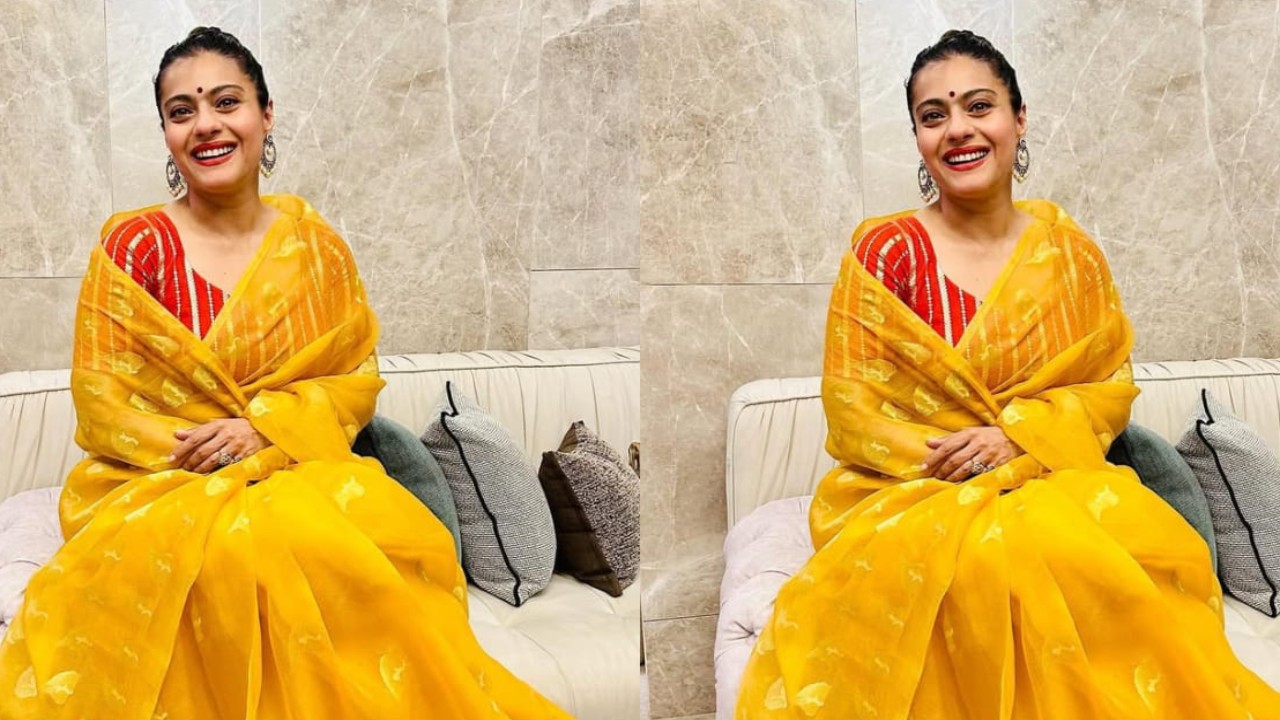 Kajol exudes sunshine vibes in yellow saree, perfect for festive and semi-formal occasions