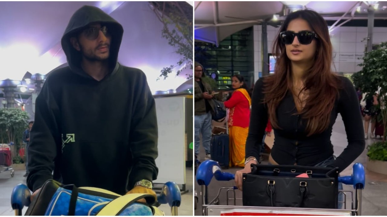 Ibrahim Ali Khan twins with rumored GF Palak Tiwari as they return to Mumbai from New Year vacation: WATCH