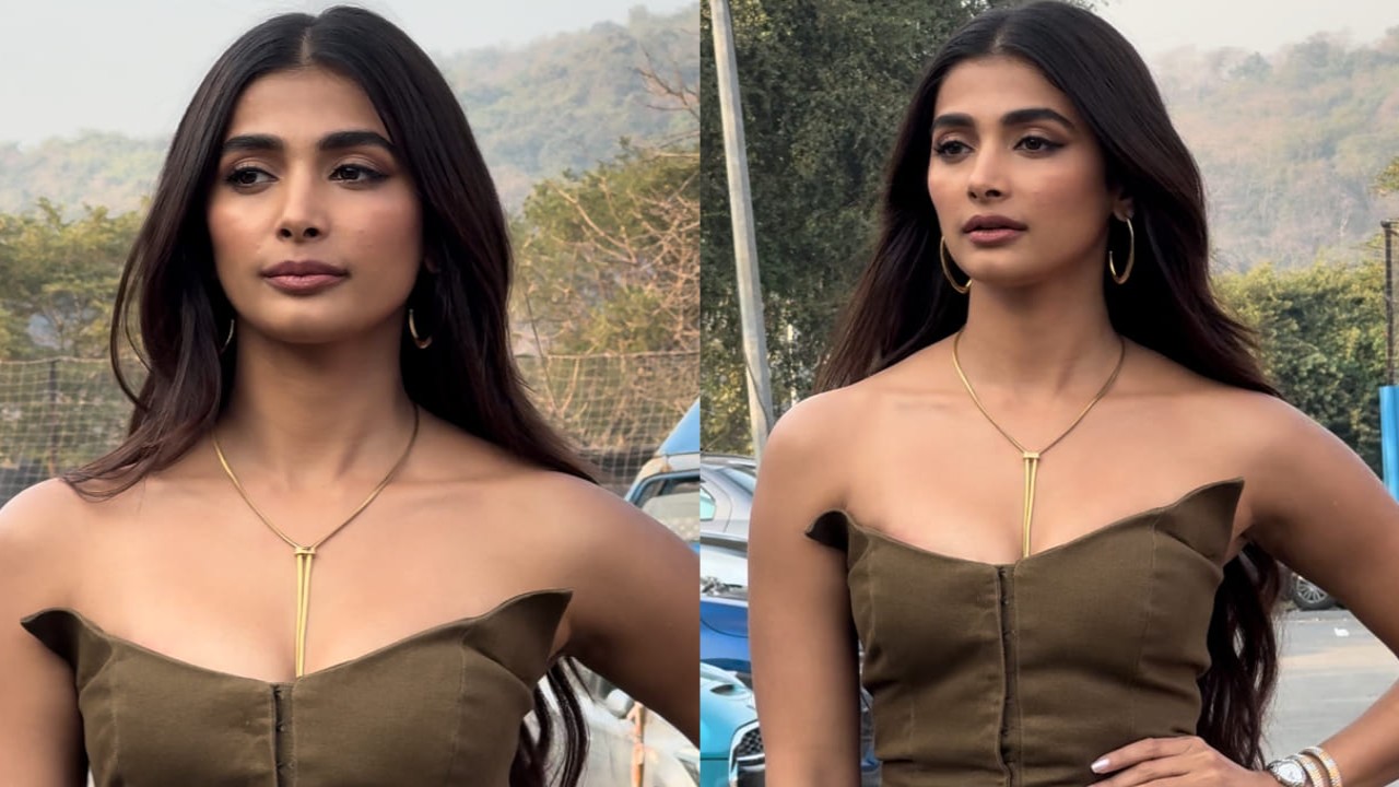 Pooja Hegde heats things up in an olive co-ord set worth Rs 34,600 for Deva promotions 