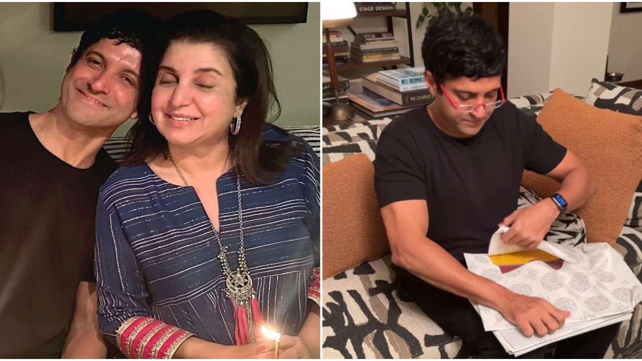 Farhan Akhtar’s reaction on receiving ‘piece' of 'childhood’ from sis Farah Khan is cutest; we bet you cannot guess the gift