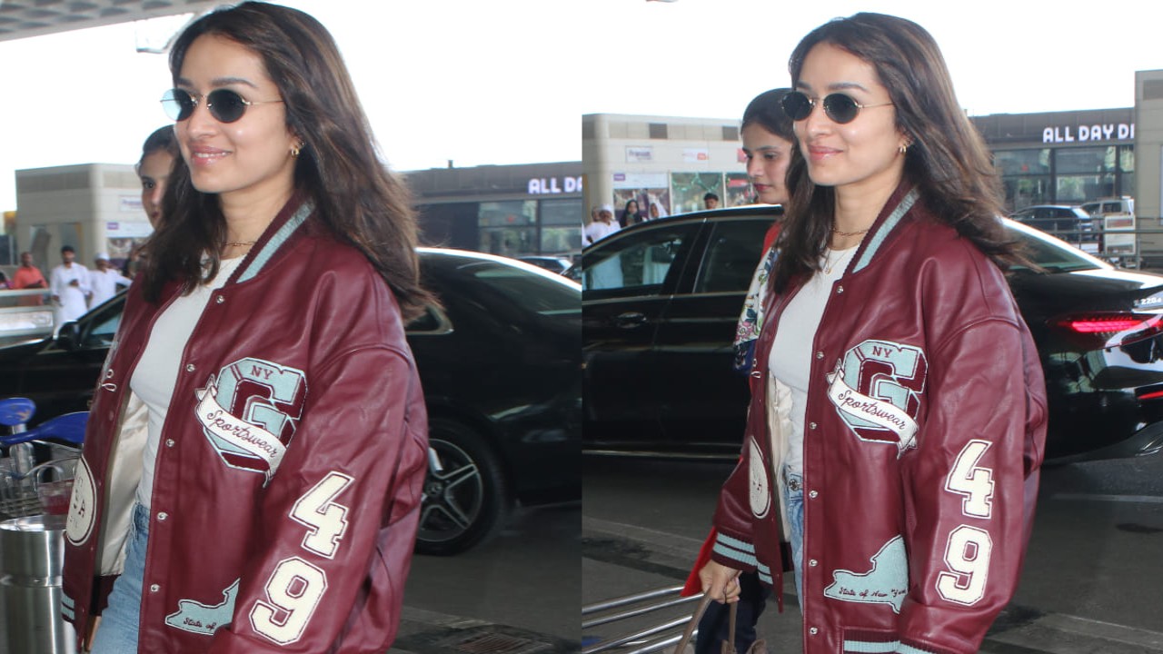 Shraddha takes street style to next level with varsity jacket and denim jeans at airport