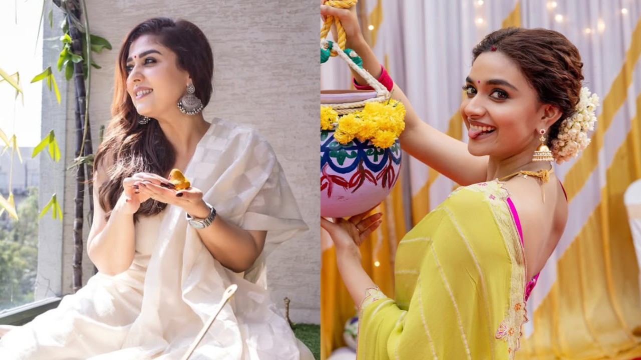 Nayanthara and Keerthy Suresh celebrates festival in style with their traditional outfits