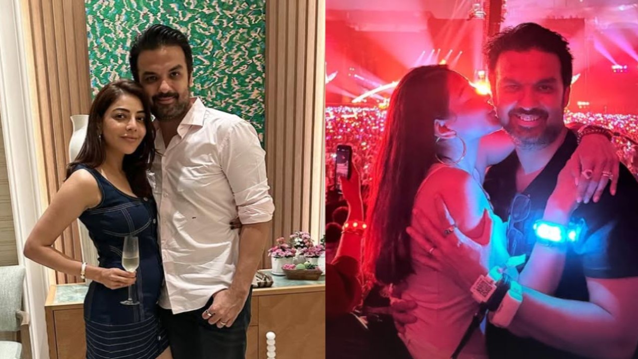 Kajal Aggarwal’s kiss of love to husband Gautam sums up how they enjoyed Coldplay concert 