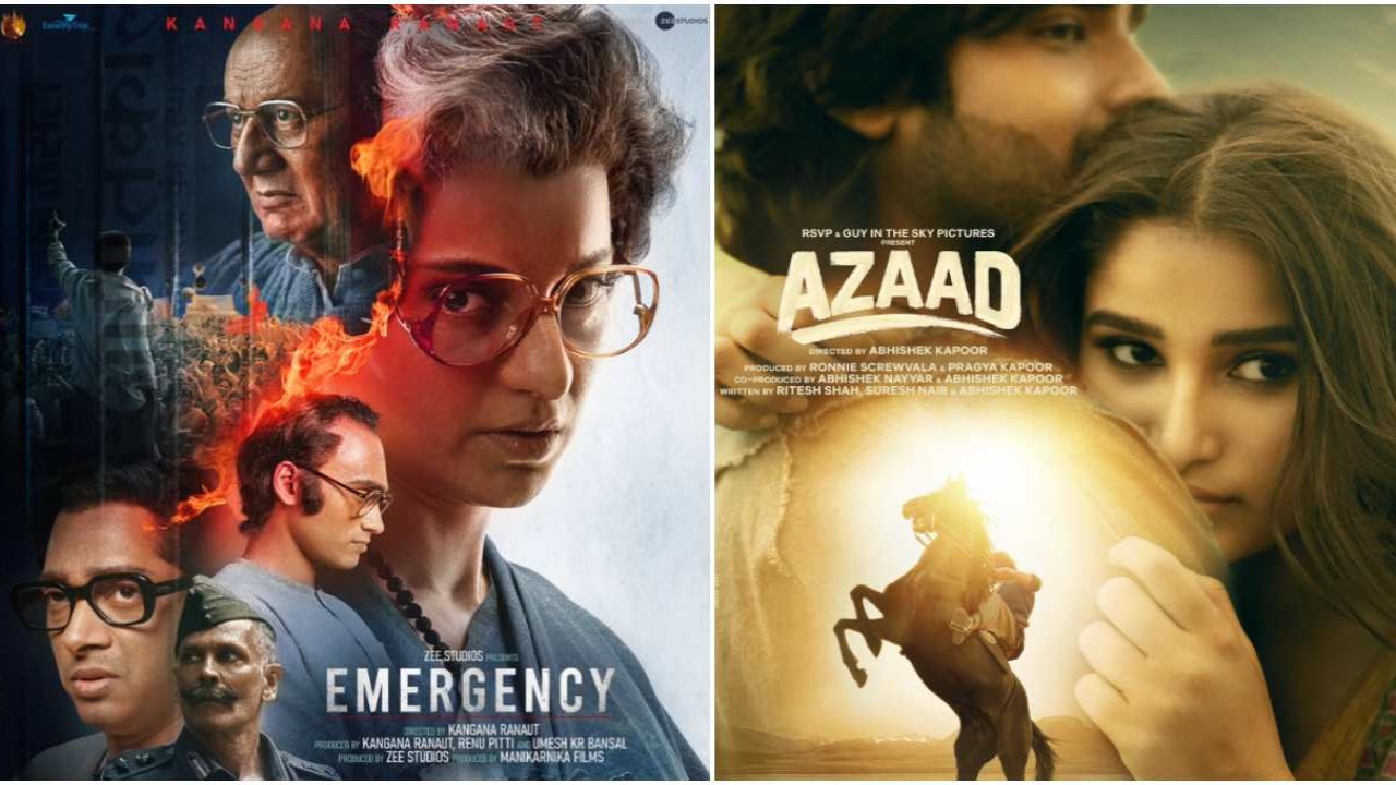 Emergency and Azaad Day 9 Box Office: Kangana Ranaut and Rasha-Aaman's films to close soon