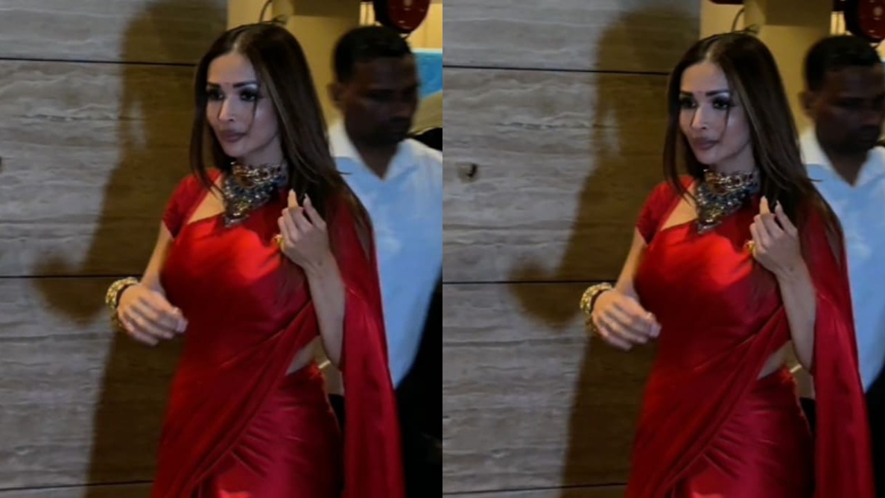 Malaika Arora’s RED-HOT moment in satin saree makes us sing ‘Cheri Cheri lady’